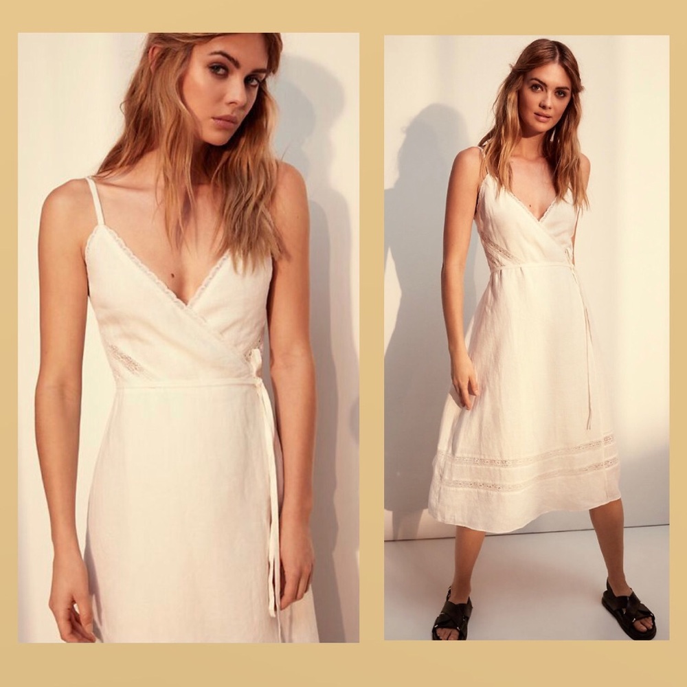 NWT Aritzia Linen Wrap Dress -accepting best offer